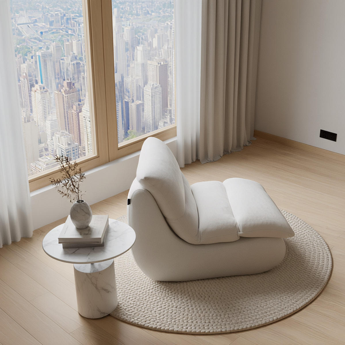 SESSEL Nuvia Weiß - Weiß, Textil (80/75/100cm) - COCO Living