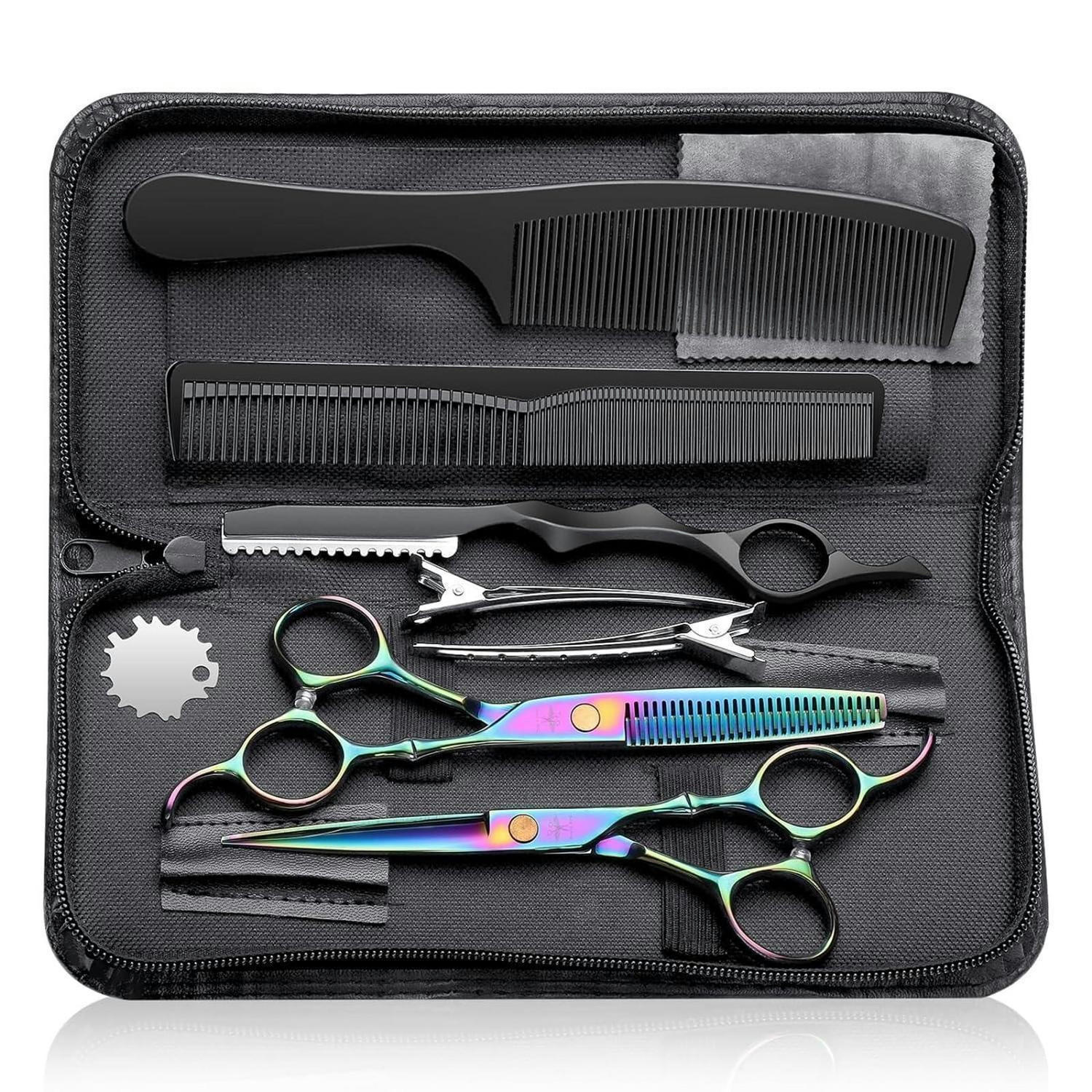 HAARSCHERE Set 10-teilig Edelstahl Regenbogenfarben - Multicolor, Metall (7.6/2.5/17.8cm)