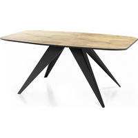 ESSTISCH Foster rechteckig ausziehbar, Lancelot Eiche 180-218/90/76 cm - Eichefarben/Schwarz, Holzwerkstoff/Metall (90/220/76cm) - WFL GROUP