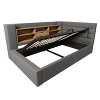 POLSTERBETT 90/190 cm Grau mit LED-Beleuchtung und Stauraum (Ohne Matratze) - Grau, Textil (90/190cm) - Oxeza