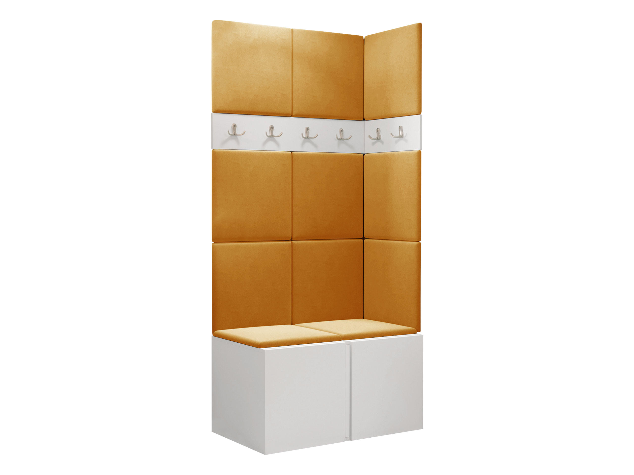 GARDEROBEN-SET Orion I - Weiß/Orange, Holzwerkstoff/Kunststoff (84/186/46cm) - MIRJAN24