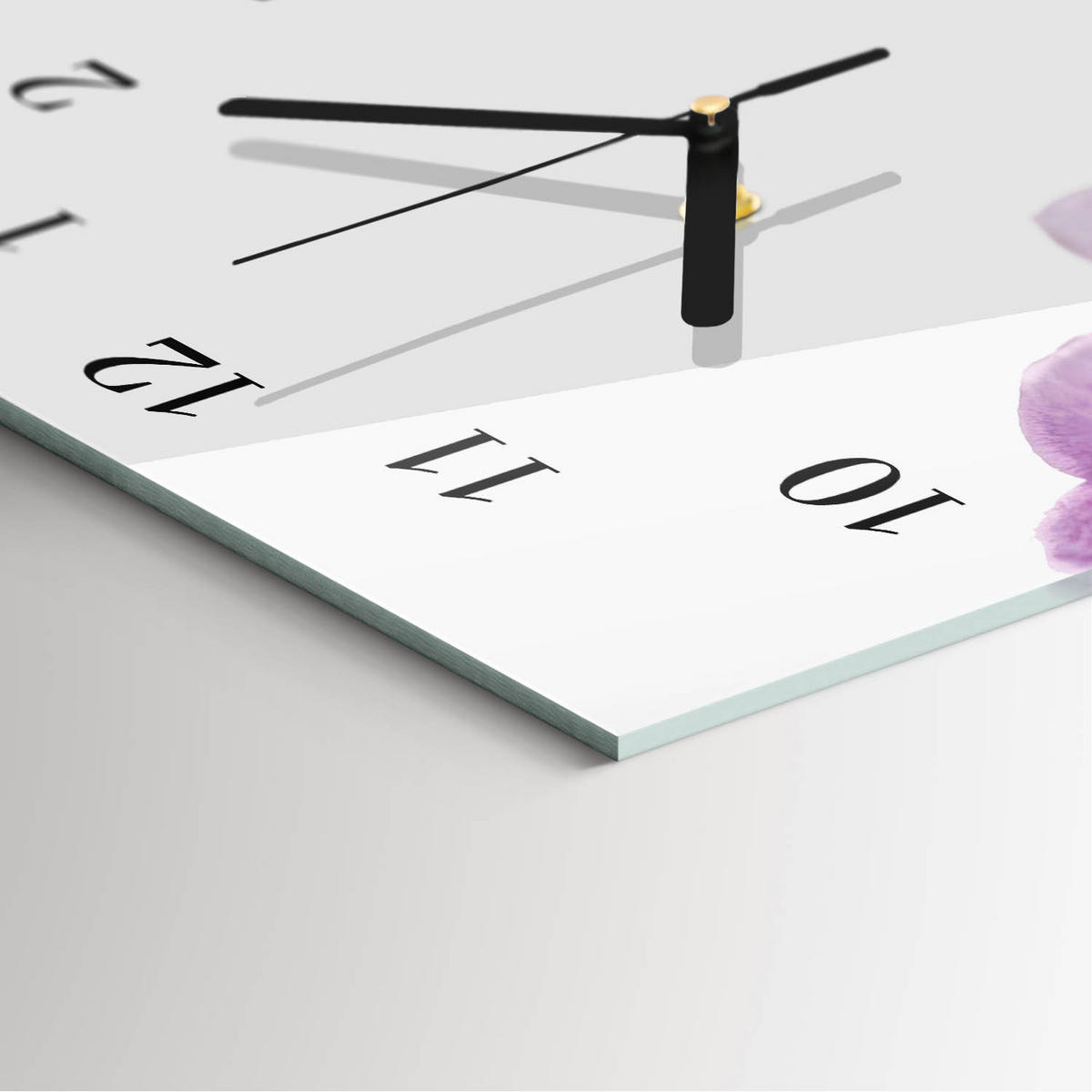 WANDUHR 60x30 cm - Abstraktion - Lila, Glas (30/60/0.4cm) - TULUP