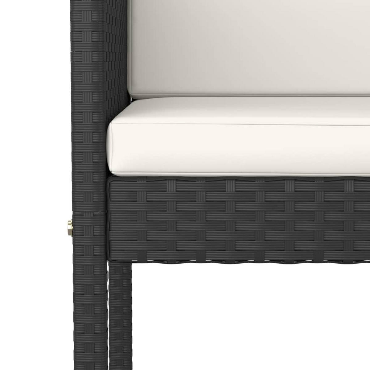 BARHOCKER 4 Stk. Mit Kissen Schwarz Poly Rattan - Schwarz, Kunststoff (48/100/50cm) - vidaXL