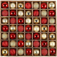 WEIHNACHTSKUGELN 49-teiliges Set Rot Gold - Multicolor, Kunststoff (7/7/7cm)