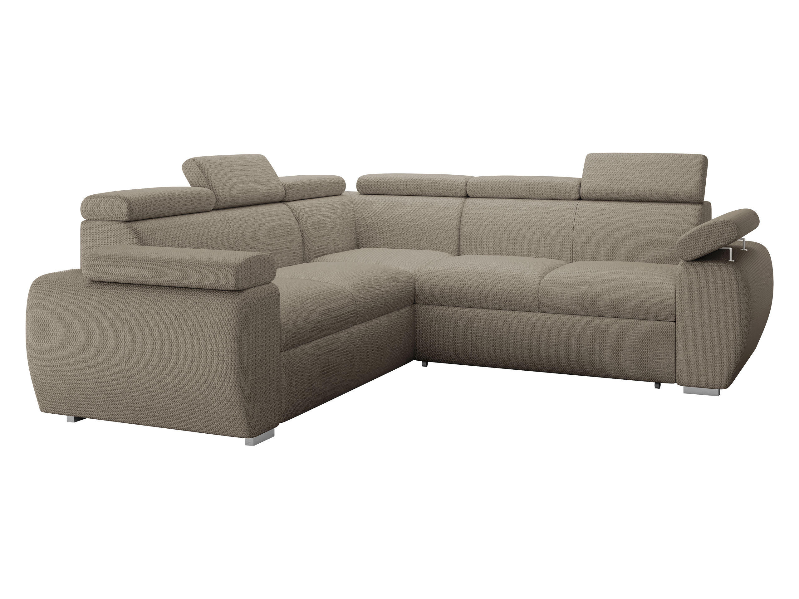 ECKSOFA Boston Maxi - Chromfarben/Hellbraun, Holz/Textil (260/260cm) - MIRJAN24