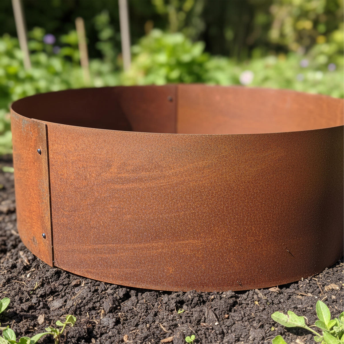 PFLANZRING Rostbraun Cortenstahl 20x70 cm - Kupferfarben, Metall (70/20/70cm) - Relaxdays