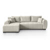 ECKSCHLAFSOFA Diana mt Bettkasten beige links - Beige/Schwarz, Textil (255/175cm) - Beautysofa