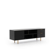 TV-LOWBOARD Nubia 150 cm Schwarz - Goldfarben/Schwarz, Holzwerkstoff/Metall (150/52/41cm) - Ravio
