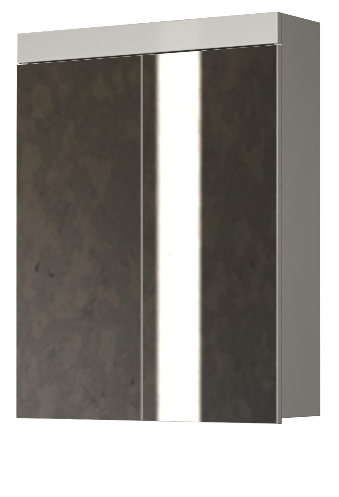 SPIEGELSCHRANK weiß Hochglanz 60 x 77 cm, Badschrank 2-türig - Weiß, Glas/Holzwerkstoff (60/77/17cm) - Top.Furn