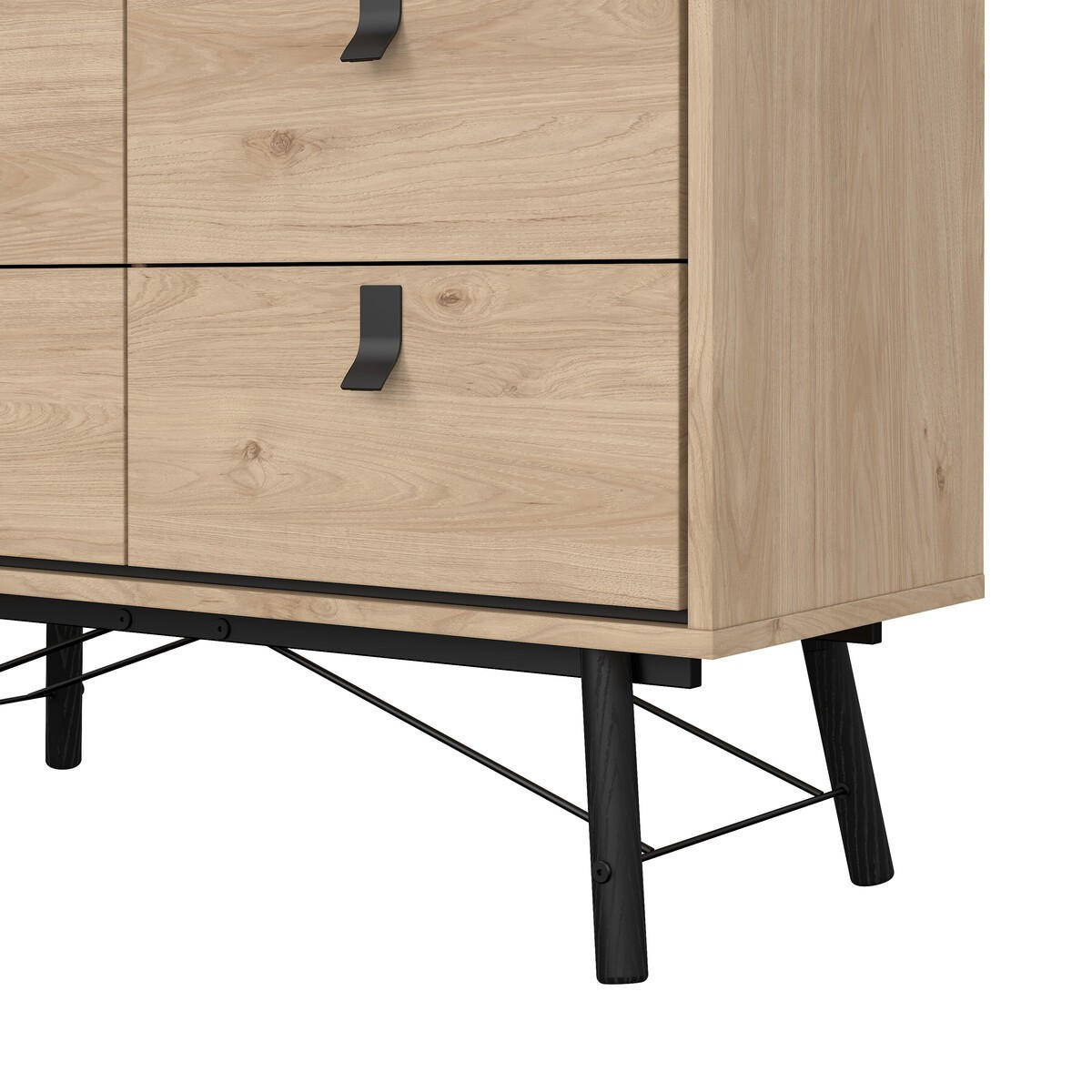 DOPPELTE Kommode mit 6 Schubladen mit Metallgestell joyce 101,8/40,1/94,8 cm - Zwetschgeholzfarben, Holzwerkstoff (40.1/94.8/101.8cm) - Calicosy