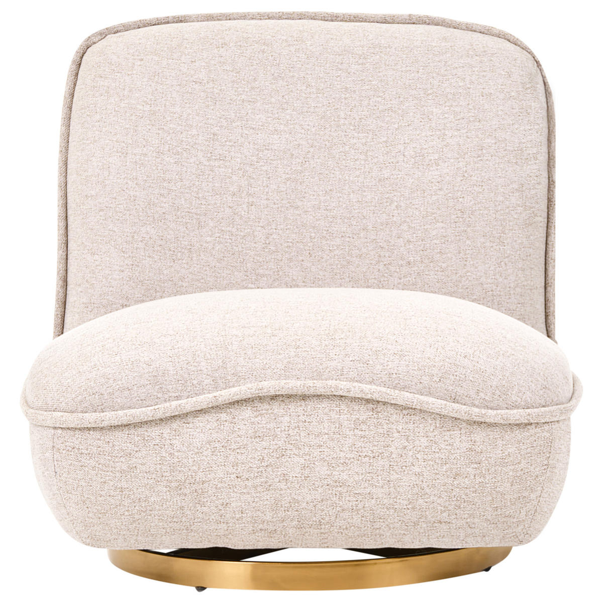 DREHSESSEL Stoff Beige Muren - Beige, Textil (80/77/89cm) - Beliani
