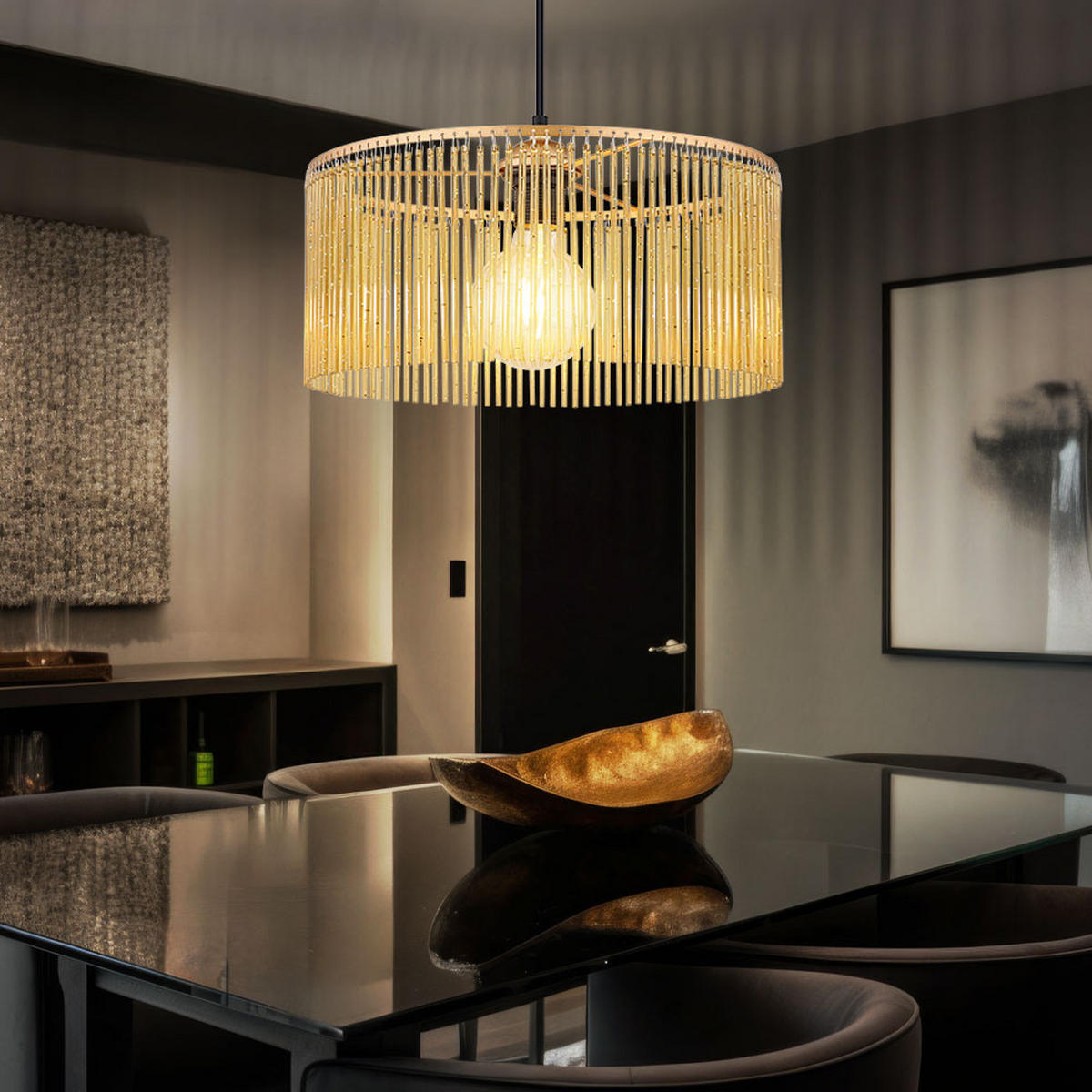 LED HÄNGELEUCHTE Leeds Gold - Goldfarben, Metall (35/35/135cm) - Nowa