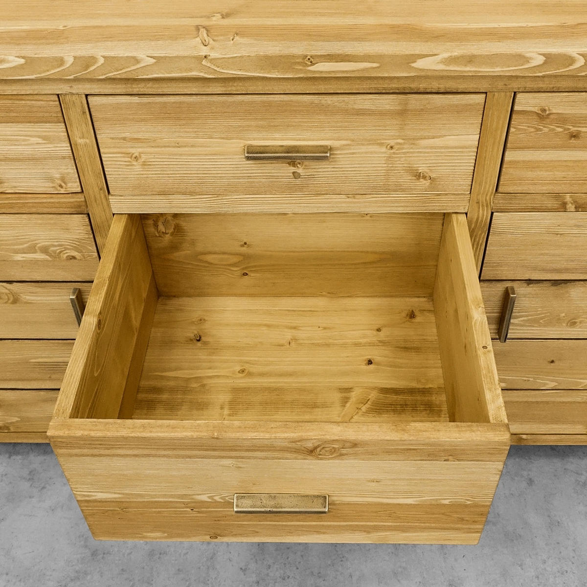 KOMMODE aus Massivholz MIDLAND - Honig, Holz (160/85/46cm) - Seart