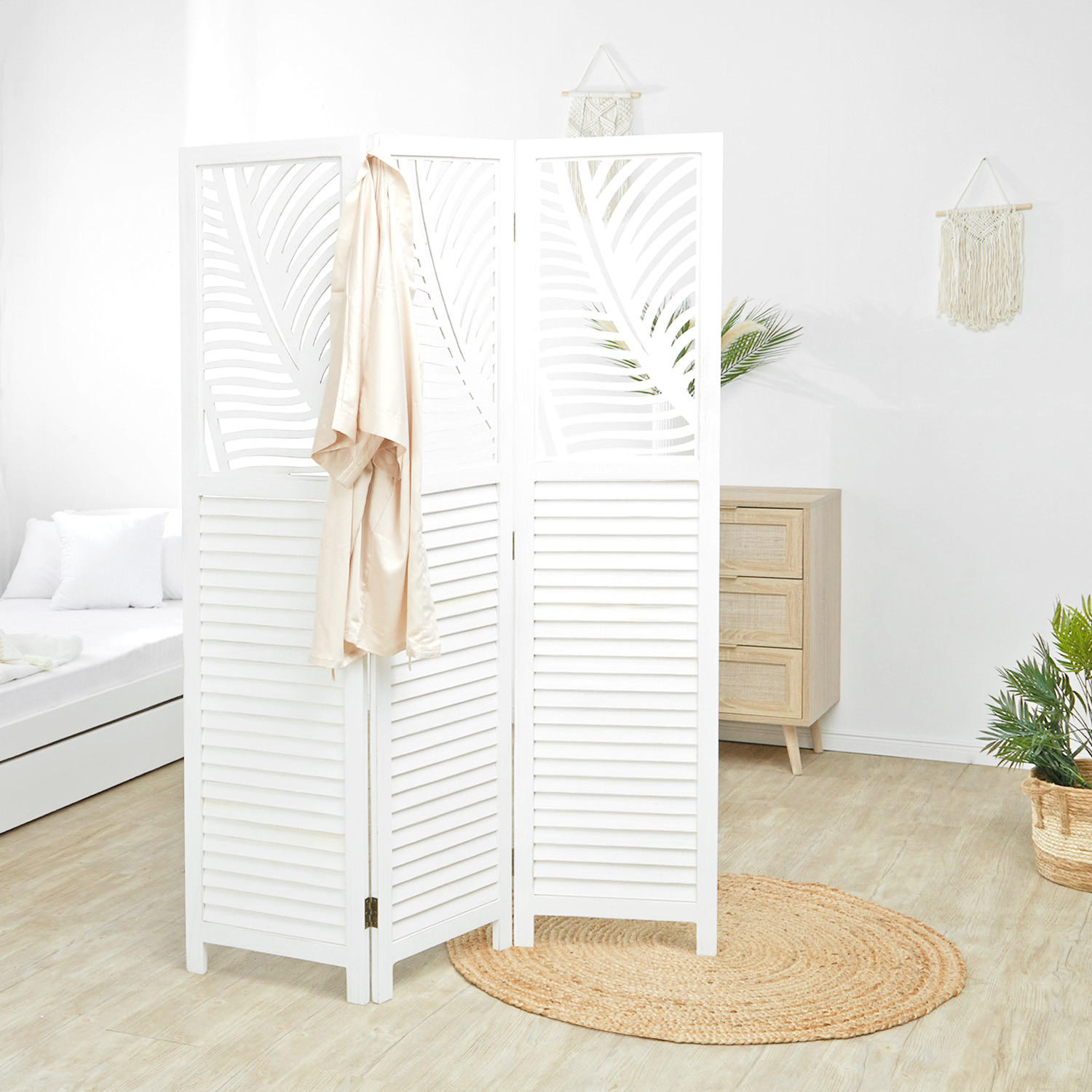 PARAVENT 120/170 cm Weiß - Weiß, Holz (120/170/2cm) - Homestyle4u