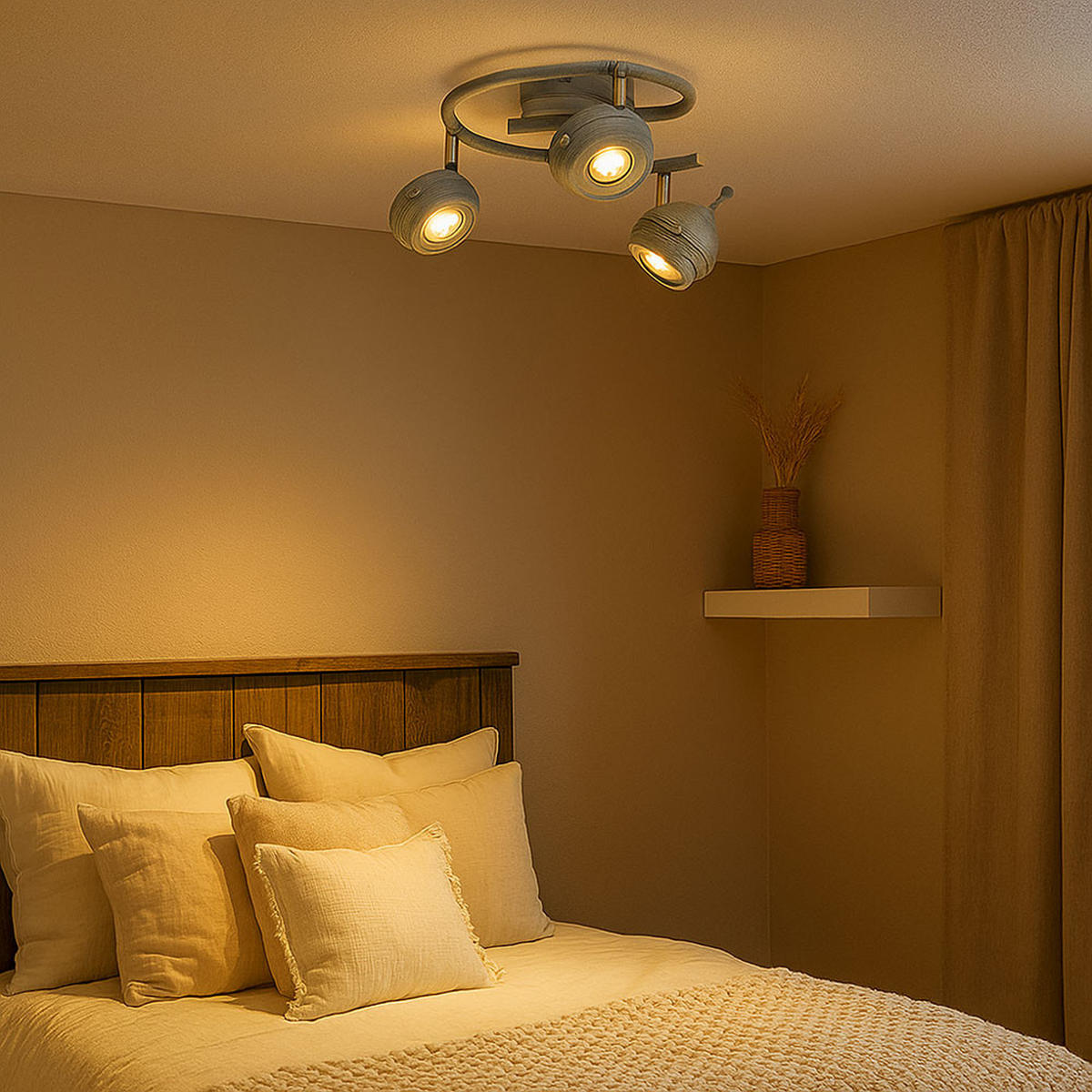 LED DECKENLEUCHTE Metall Grau Antik - Grau, Metall (34/34/16cm) - Globo Lighting