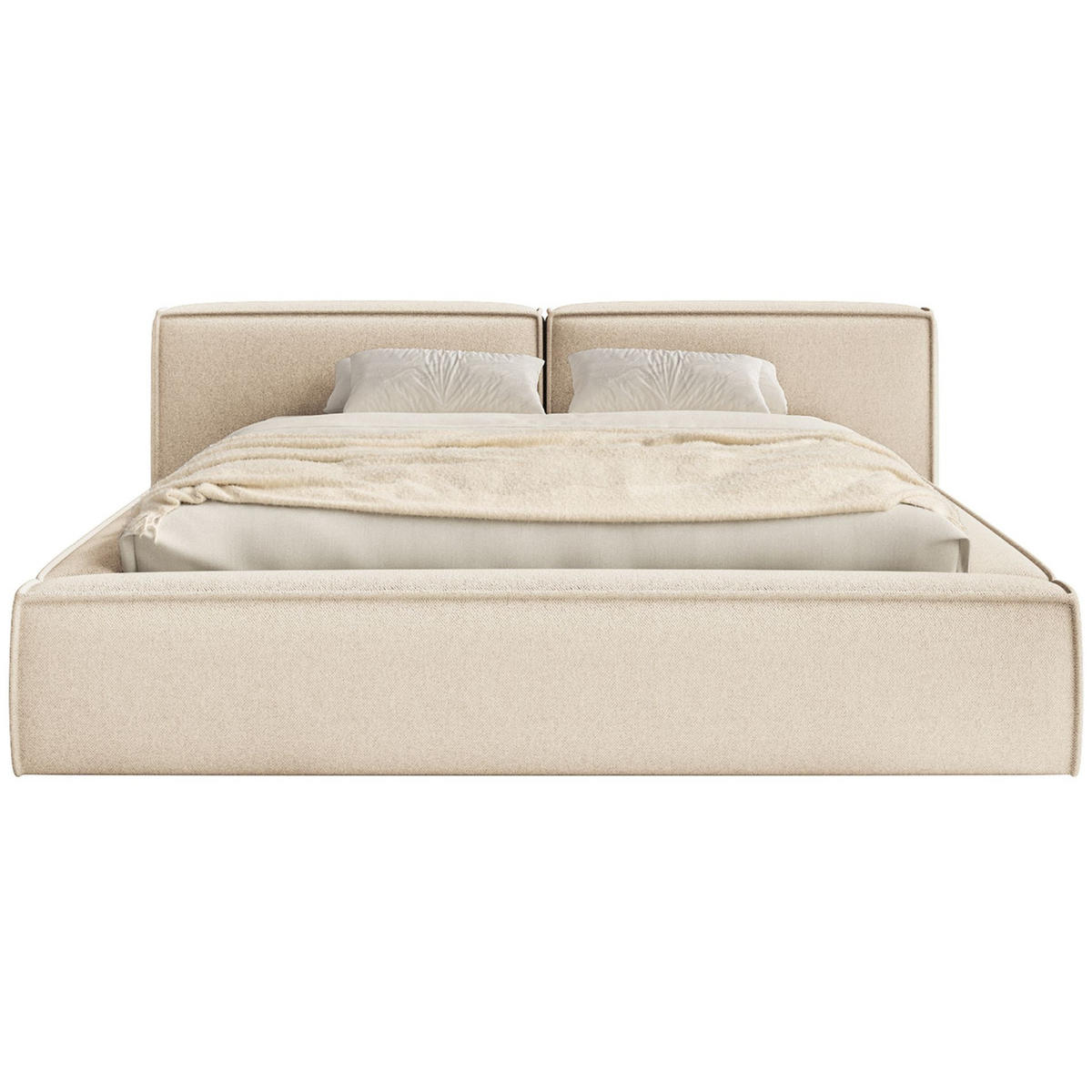 POLSTERBETT Tilves Low Hellbeige 160x200 cm - Ecru/Schwarz, Kunststoff/Textil (160/200cm) - Selsey