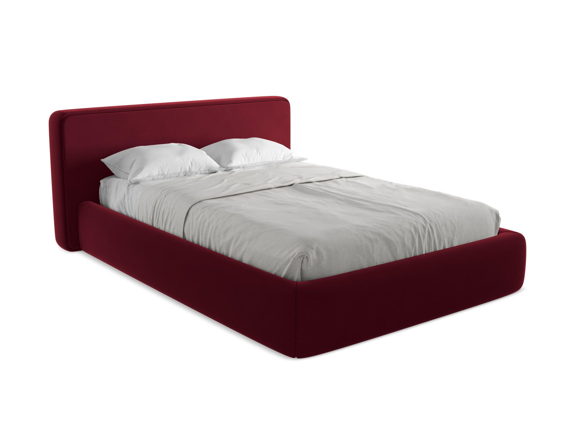 POLSTERBETT mit Bettkasten und Lattenrost 180x225 Rot - Bordeaux/Rot, Kunststoff/Textil (140/200cm) - Makamii