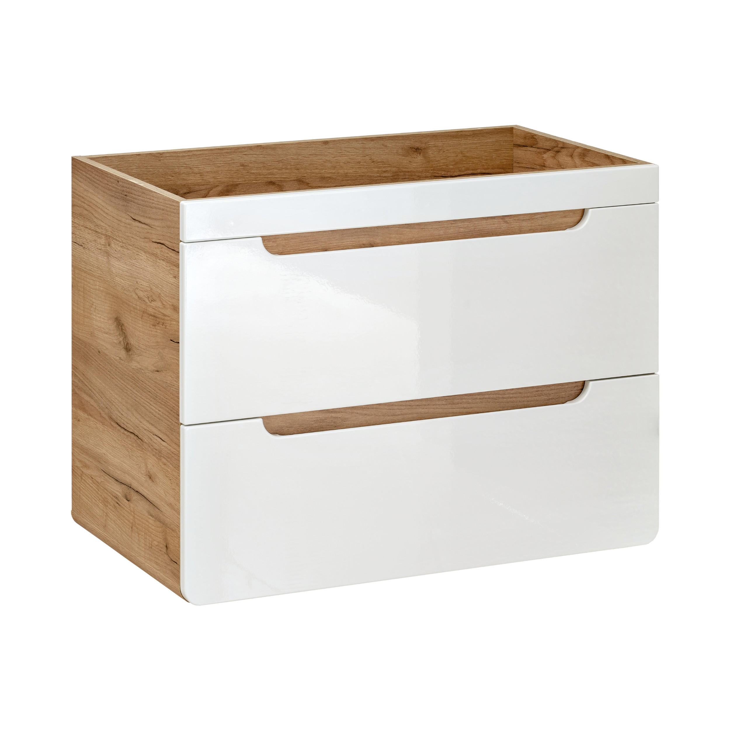 WASCHBECKENUNTERSCHRANK ARVIDA SZK5 Eiche Weiß - Weiß, Glas/Holzwerkstoff (60/59/46cm) - Komodee