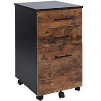 ROLLCONTAINER Holzoptik Schwarz Dunkelbraun 3 Schubladen 40x42x72 cm - Dunkelbraun/Schwarz, Holzwerkstoff/Metall (42/72/40cm) - Begryf