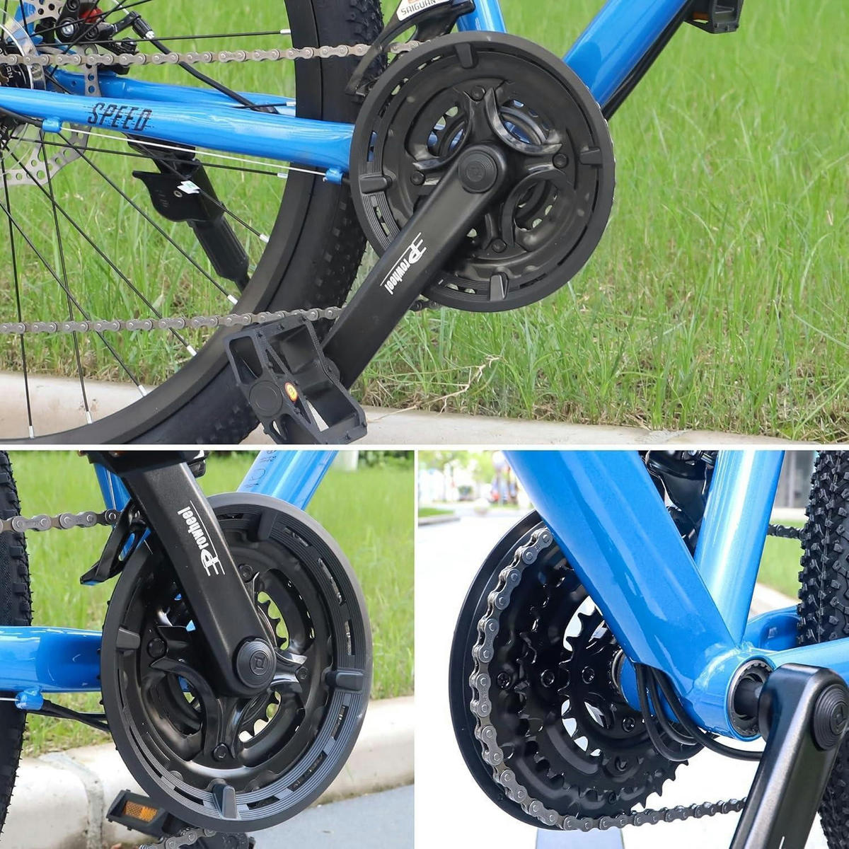 KURBELGARNITUR 3x6/7/8-fach 42-34-24 Zähne 170 mm MTB Schwarz - Schwarz, Metall (17/2/18.6cm)