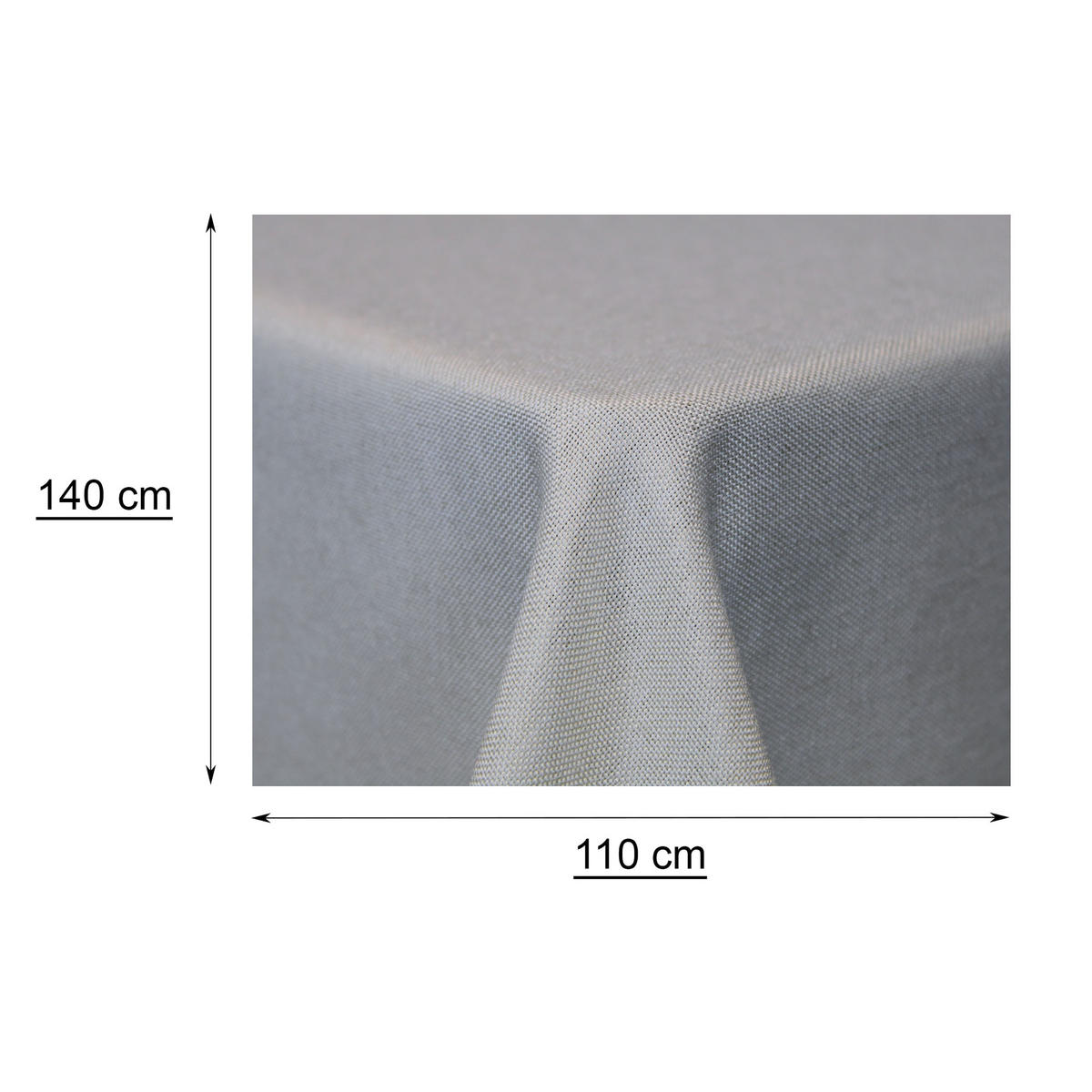 TISCHDECKE Leinenoptik 110/140 cm eckig Silber - Silberfarben, Textil (110/140cm) - TiborTex