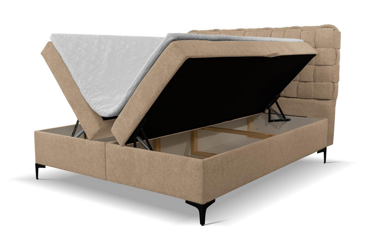 BOXBETT ROMA mit zwei Bettkästen H2/H3 Matratze und Topper 160 x 200 cm - Braun, Holzwerkstoff (160/200cm) - VENASI MÖBEL