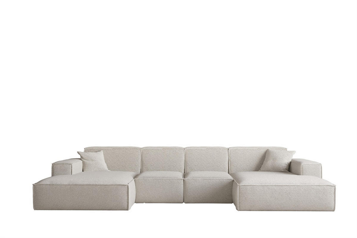 WOHNLANDSCHAFT Celes Premium Xs Bukla - Beige, Holzwerkstoff/Textil (342/73/165cm) - Fun Möbel