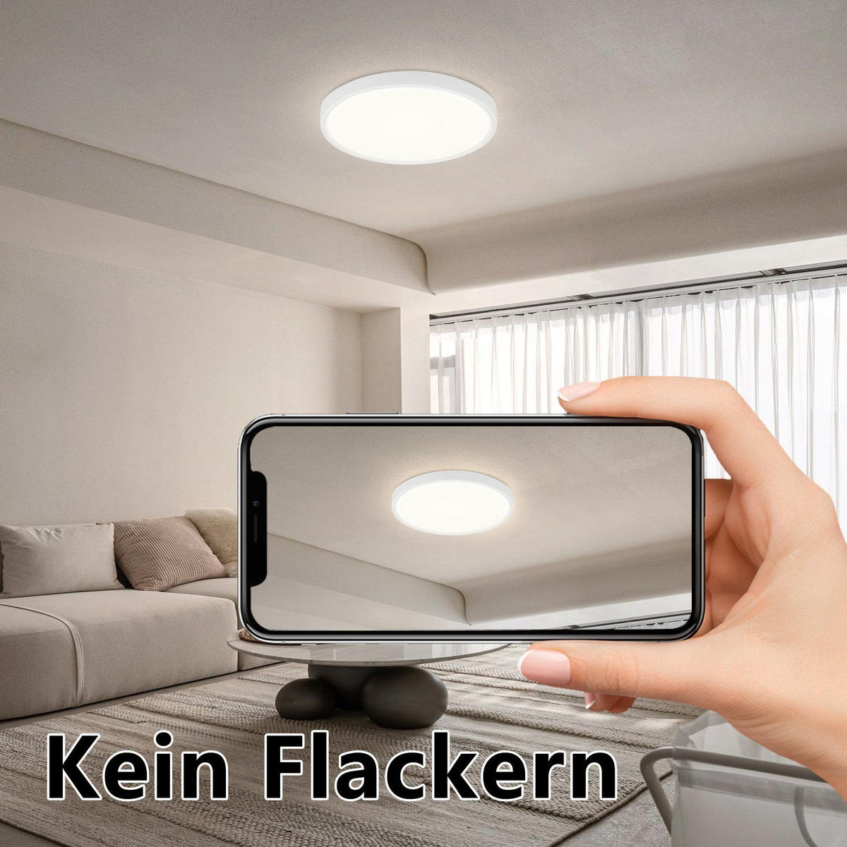LED-DECKENLEUCHTE Berlin 22 cm - Weiß, Kunststoff (22/22/2.5cm) - Nettlife