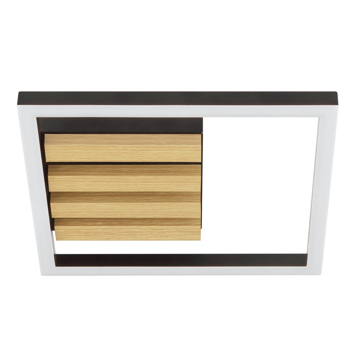 LED DECKENLEUCHTE Calma Schwarz/Holz 27,5/27,5/4,7 cm - Multicolor, Holz (27.5/27.5/4.7cm) - Brilliant
