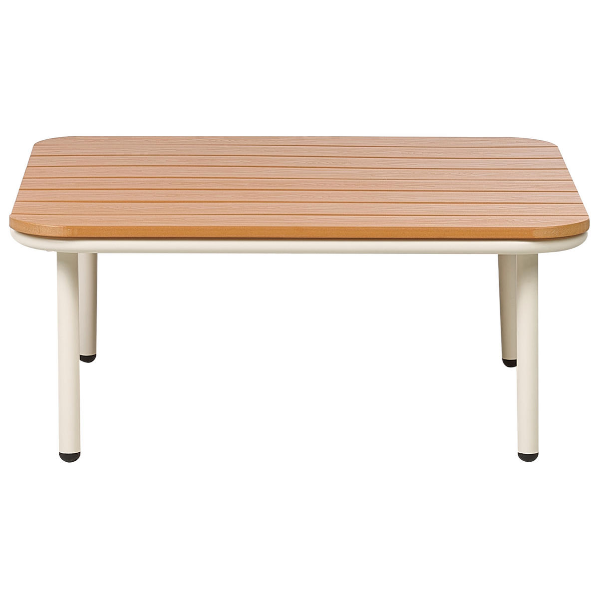 LOUNGETISCH Heller Holzfarbton Senise - Hellbraun/Weiß, Metall (74/74/28cm) - Beliani