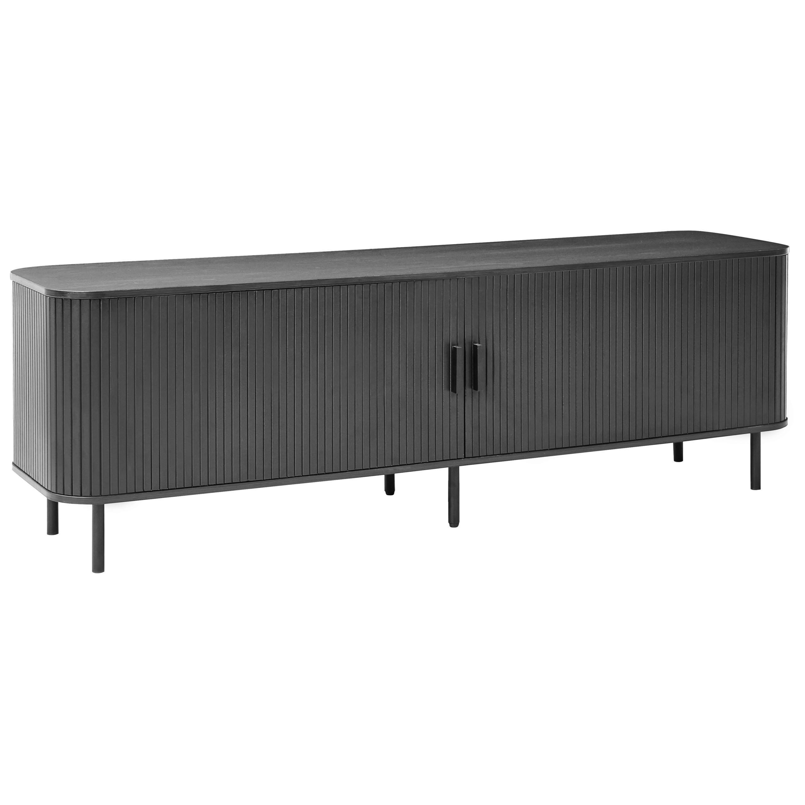 TV-MÖBEL Schwarz Bradley - Schwarz, Holzwerkstoff (180/58/45cm) - Beliani