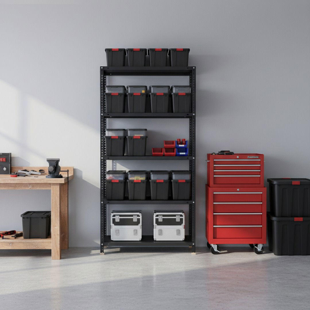 SCHRAUBREGAL PANDA TALL | HxBxT 200x100x30cm | 5 Fachböden | Fachlast 100kg | Anthrazit - Anthrazit, Metall (100/200/30cm) - PROREGAL