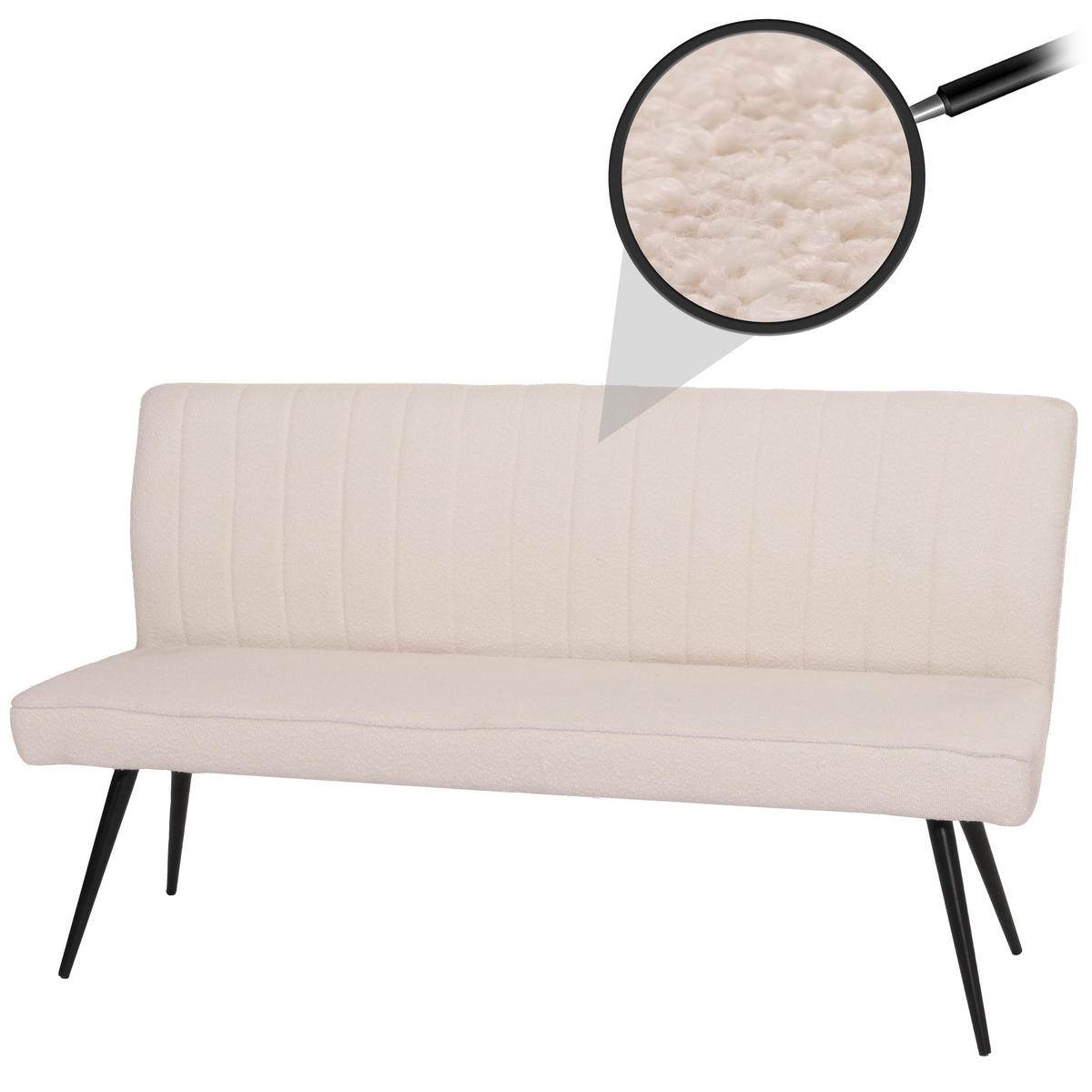 SITZBANK Beige - Dunkelgrau/Beige, Textil (160/90/60cm) - MCW