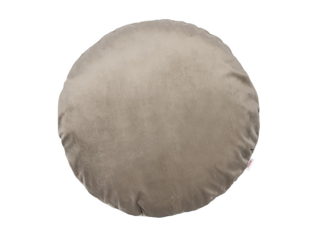 KISSENHÜLLE Rund Samt&Sonders taupe 50 cm Ø - Taupe, Textil (50/50cm) - beties Heimtextil