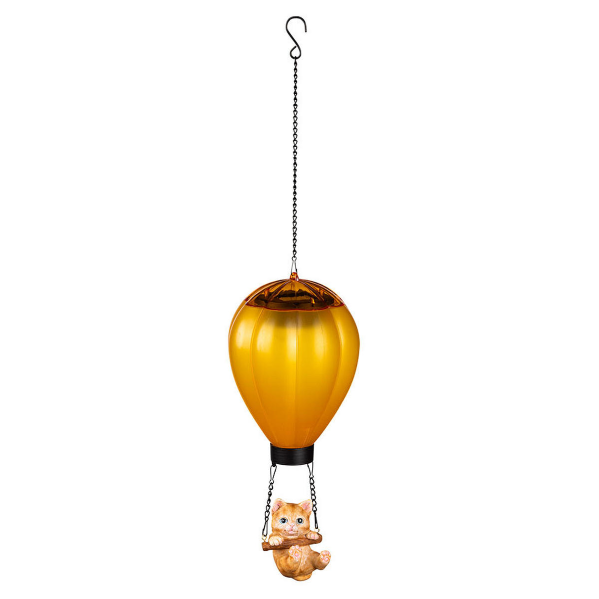 HÄNGELAMPE Solarleuchte Heißluftballon Hund Katze 4er Set - Multicolor, Metall (12/12/49cm)