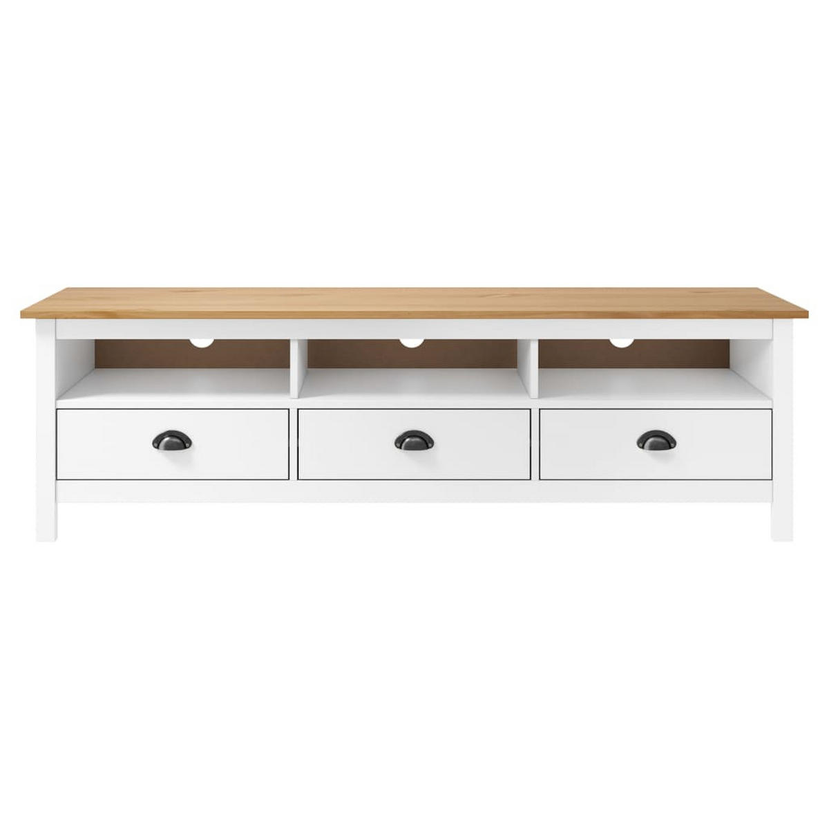 TV-SCHRANK Hill Weiss 158/40/47 Cm Massivholz Kiefer - Weiß, Holz (34/40/105cm) - vidaXL