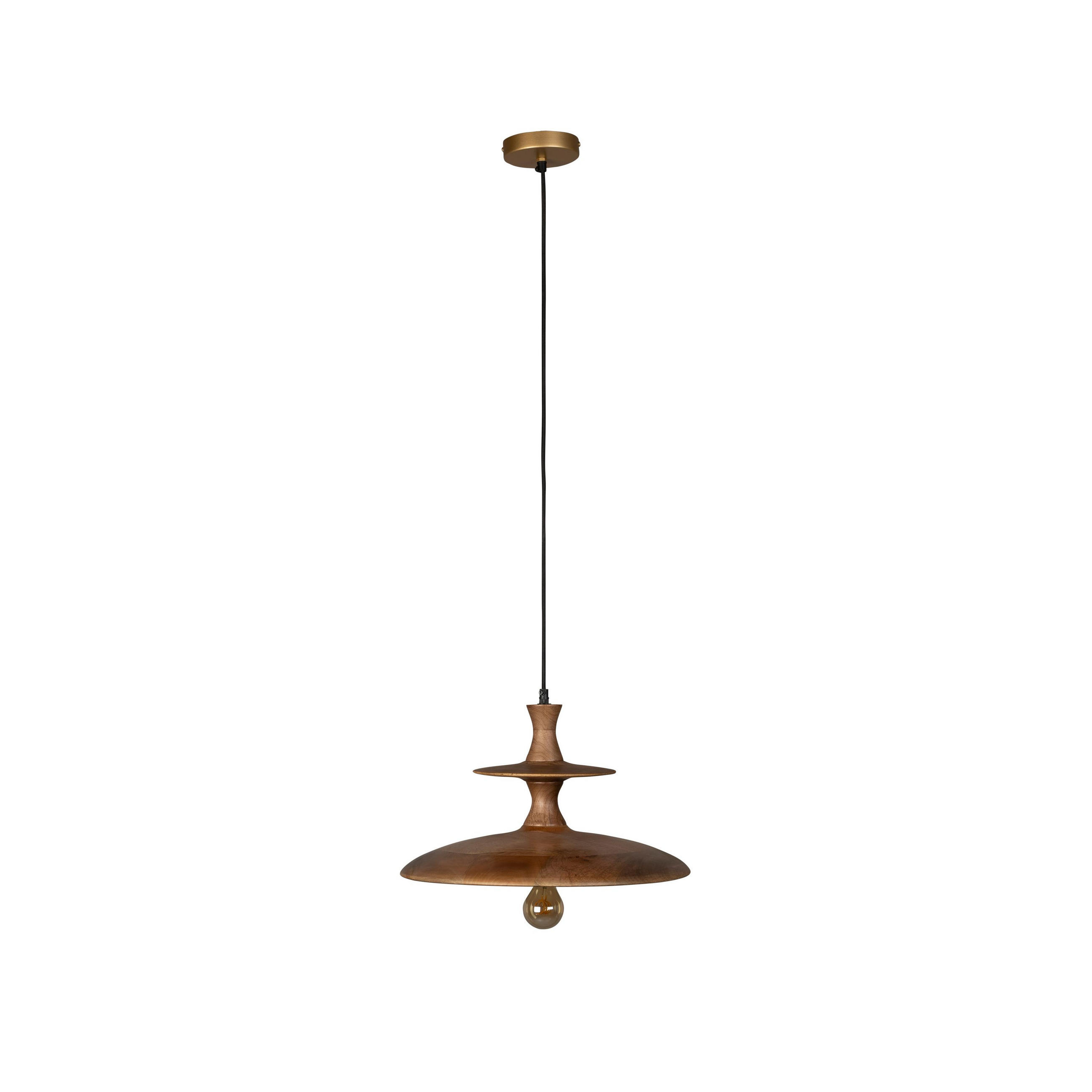 PENDELLEUCHTE Cath 43 cm Braun - Beige, Holz (43/43/25cm) - Dutchbone