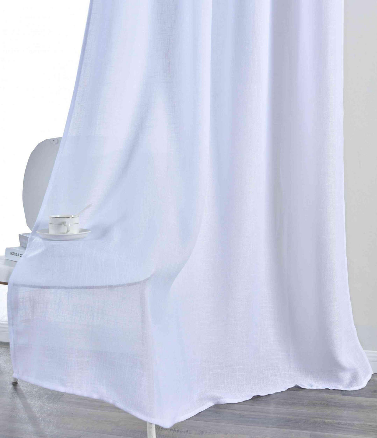 VORHANG 2ER SET »Essen« HxB 245x145 cm Weiß - Weiß, Textil (145/245cm) - Gardinenbox