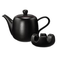 KANNE MIT STÖVCHEN Liberty Velvet Black schwarz 1,6 l - Schwarz, Keramik (1.6L) - Seltmann Weiden