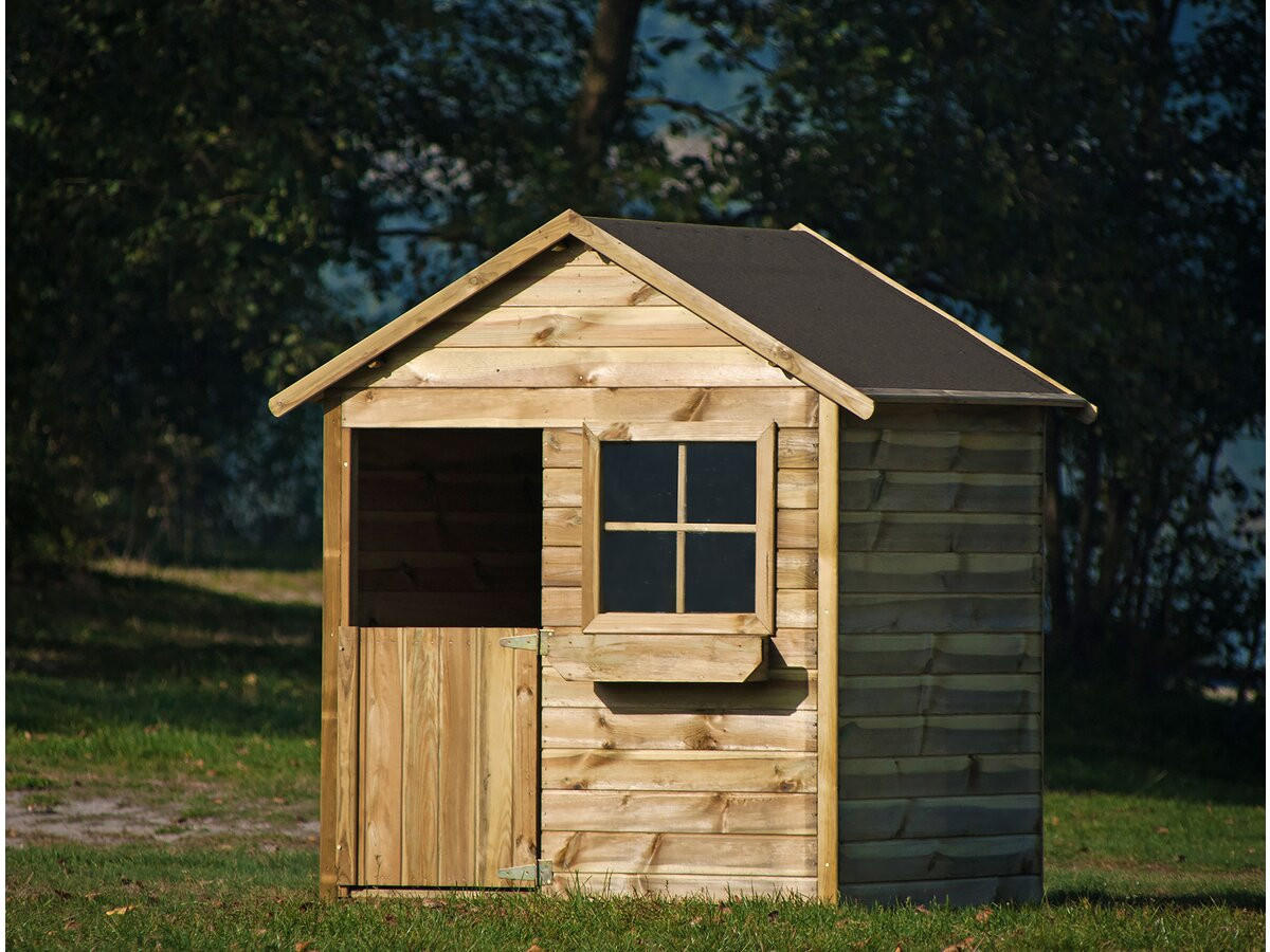 KINDERSPIELHAUS Coccinelle Braun - Braun, Holz (126/158/112cm) - Habitat Garten
