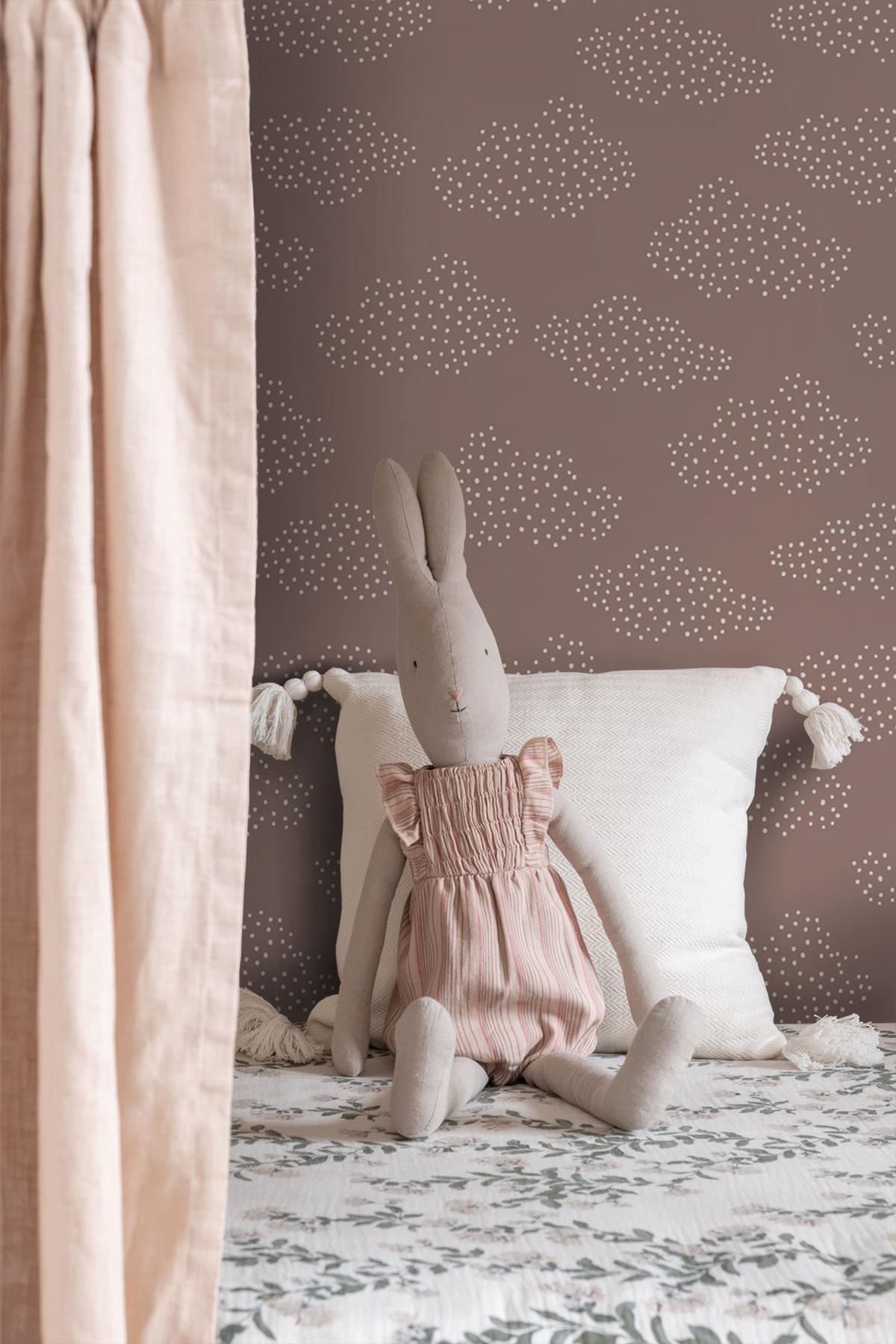 TAPETE kleine Wolken 50 x 900 cm - Pink, Papier (50/0.1cm) - ESTAhome