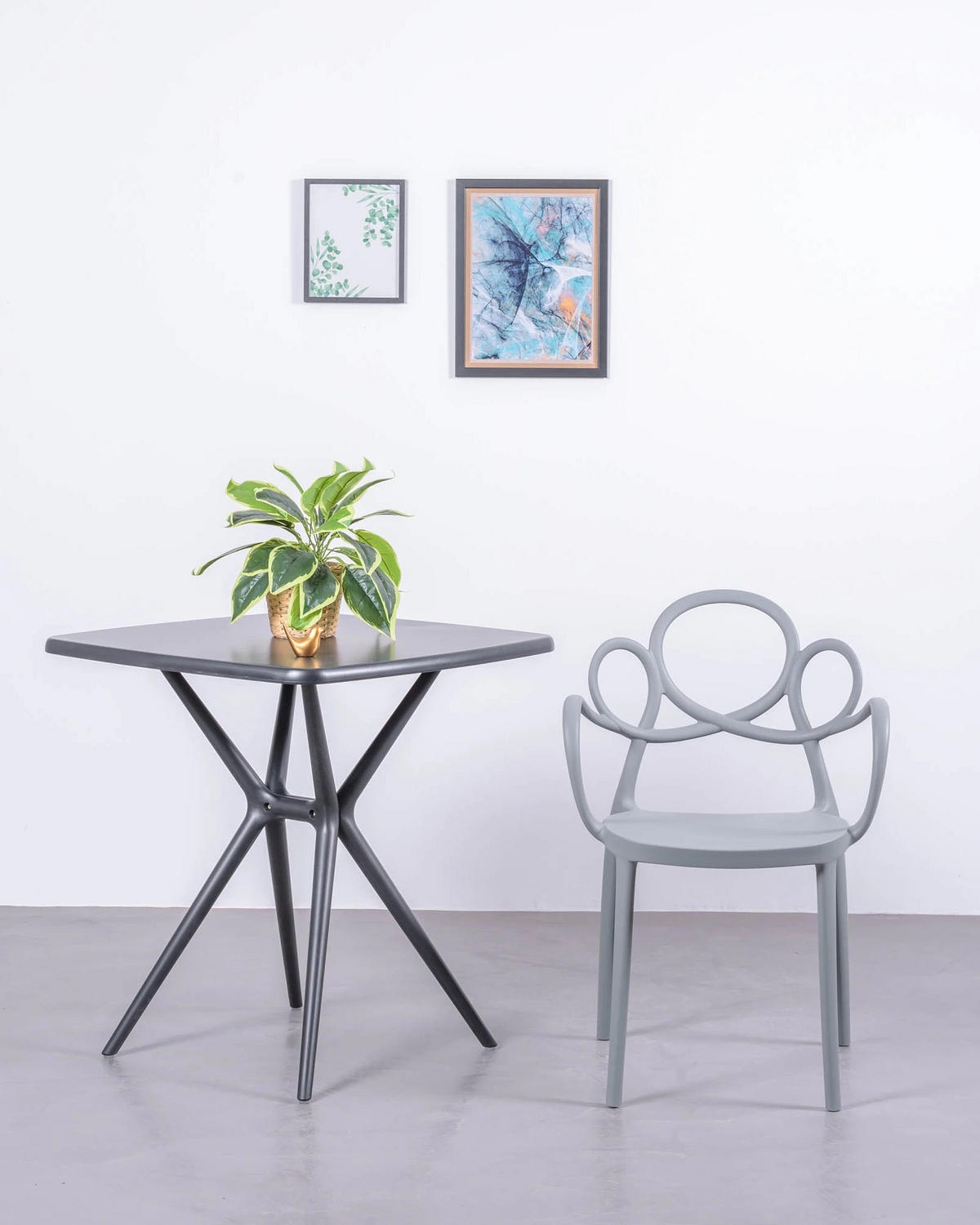 STÜHL-SET 4 Stück Kunststoff Grau - Grau, Kunststoff (56/84/45cm) - Nest Dream