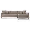 ECKSOFA Webstoff Beige - Beige/Schwarz, Textil/Metall (290/95cm) - Furnhouse