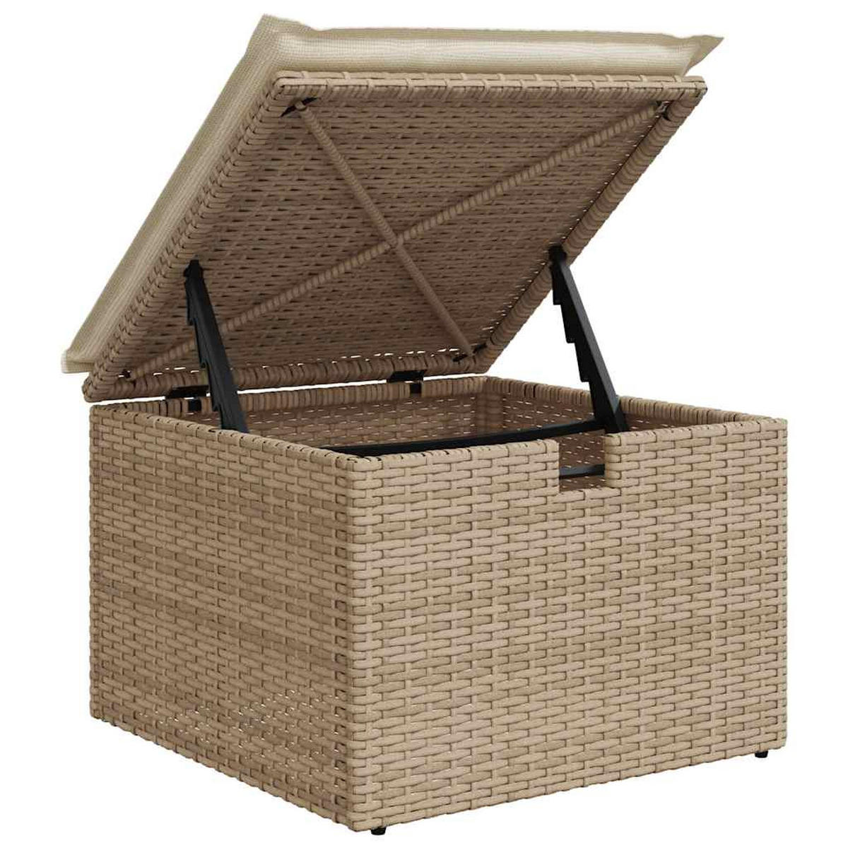 GARTEN-SOFAGARNITUR 4-TLG. Mit Kissen Beige Poly Rattan - Beige, Kunststoff - vidaXL