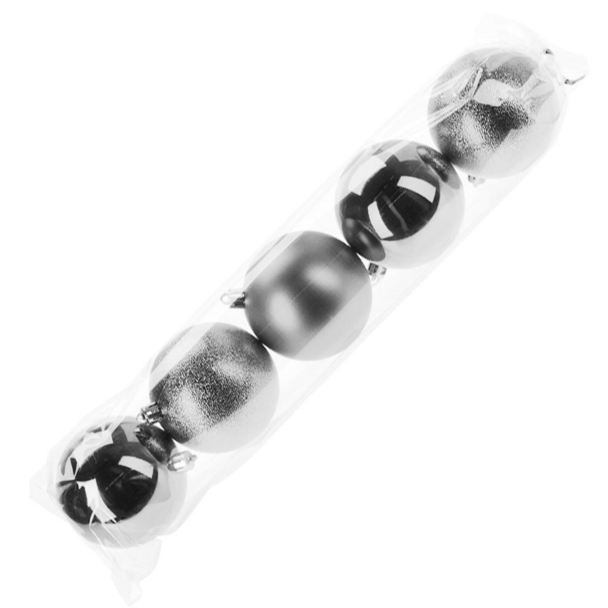 CHRISTBAUMKUGEL Santa Lila Silber 8/8/8 cm Kunstoff - Silberfarben, Kunststoff (8/8/8cm) - Mondex