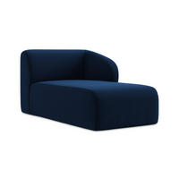 SOFAELEMENT Rechts Samt Stoff Blau - Türkis/Schwarz, Holzwerkstoff/Kunststoff (91/75/166cm) - Makamii