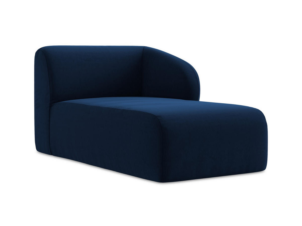 SOFAELEMENT Rechts Samt Stoff Blau - Türkis/Schwarz, Holzwerkstoff/Kunststoff (91/75/166cm) - Makamii