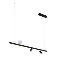 PENDELLEUCHTE MIT SPOTSTRAHLERN Lyne, Schwarz und weiß, 125cm - Weiß, Glas (125/125/8.5cm) - KOSILUM