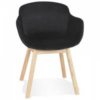 STUHL mit Armlehnen Schwarz 59x80x54cm - Eichefarben/Schwarz, Holz/Textil (59/80/54cm) - AlterEgo