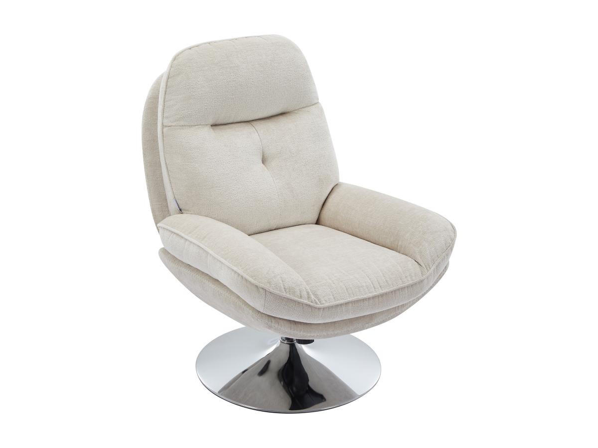 DREHSESSEL - Strukturstoff - Beige - ILMACA - Beige, Textil (90/99/78cm) - Vente-Unique
